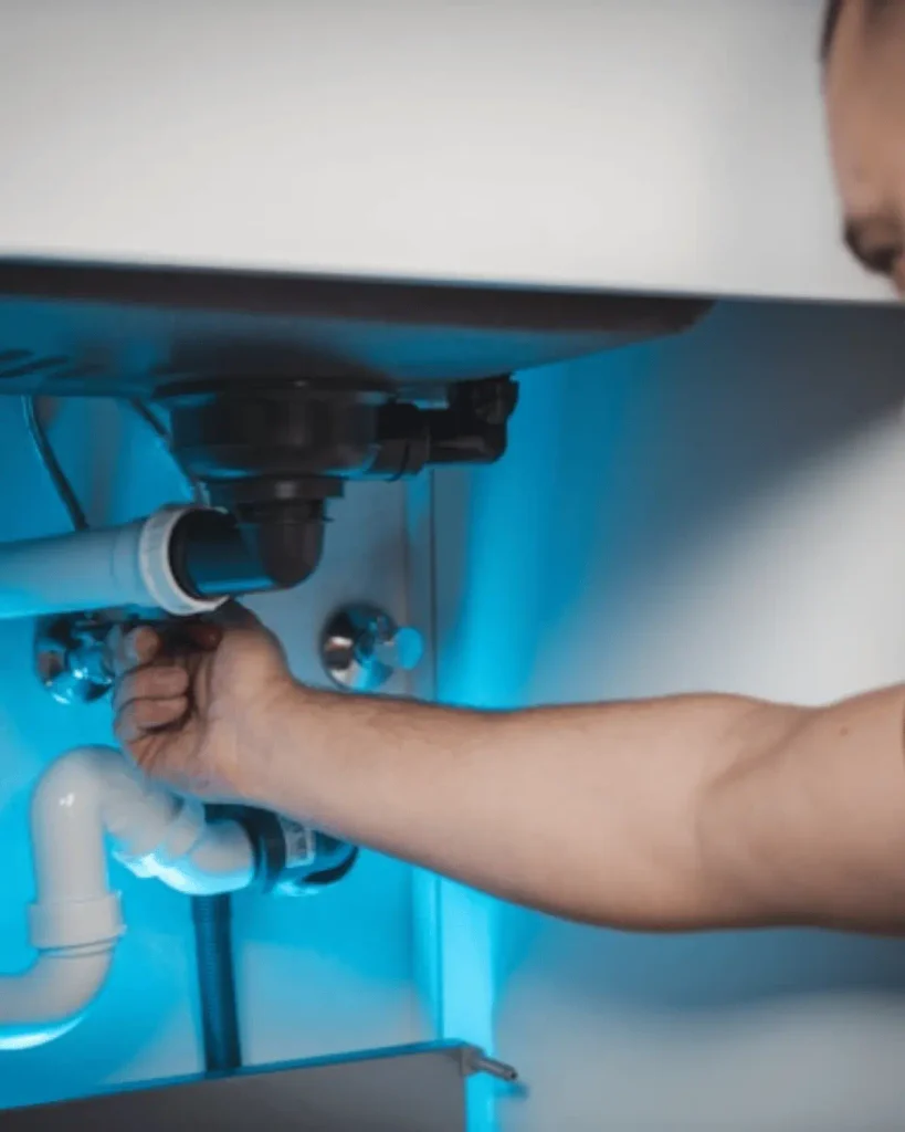 Professional plumber working on residential plumbing services 1